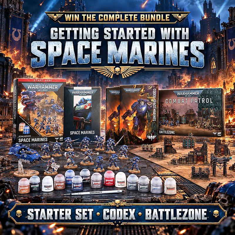 Warhammer Getting Started Space Marines + Codex + Battlezone Terrain Set — Instant Wins!