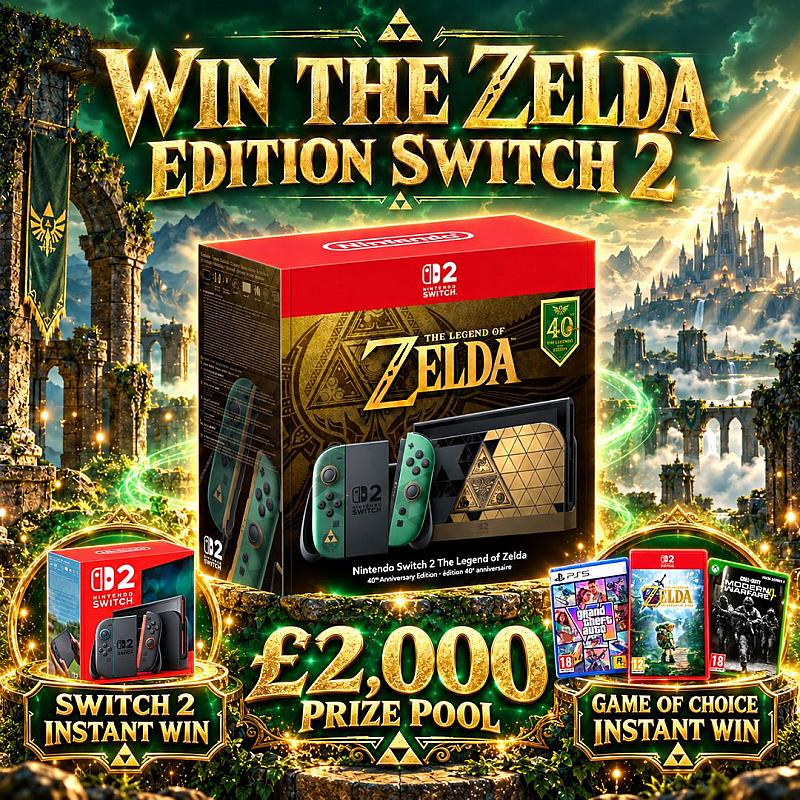 🎮 Nintendo Switch 2 Zelda Edition Console + Instant Wins!