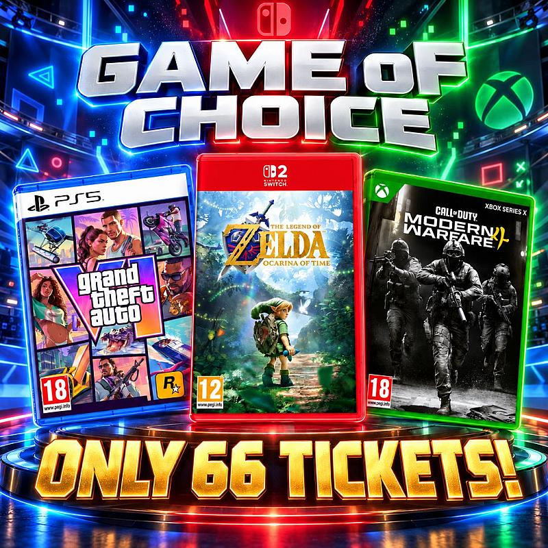 🎮 Game of Your Choice — ONLY 66 TICKETS! Low Odds Wednesday!