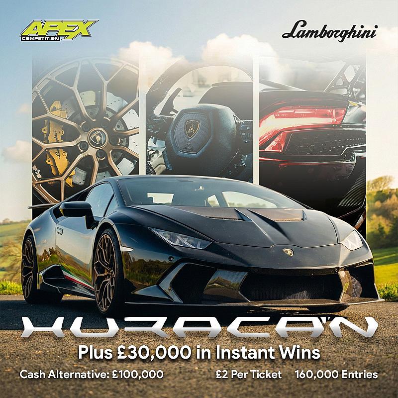 Lamborghini Huracan lp580 OR £100,000 + £30k instant wins - 1/3/2026