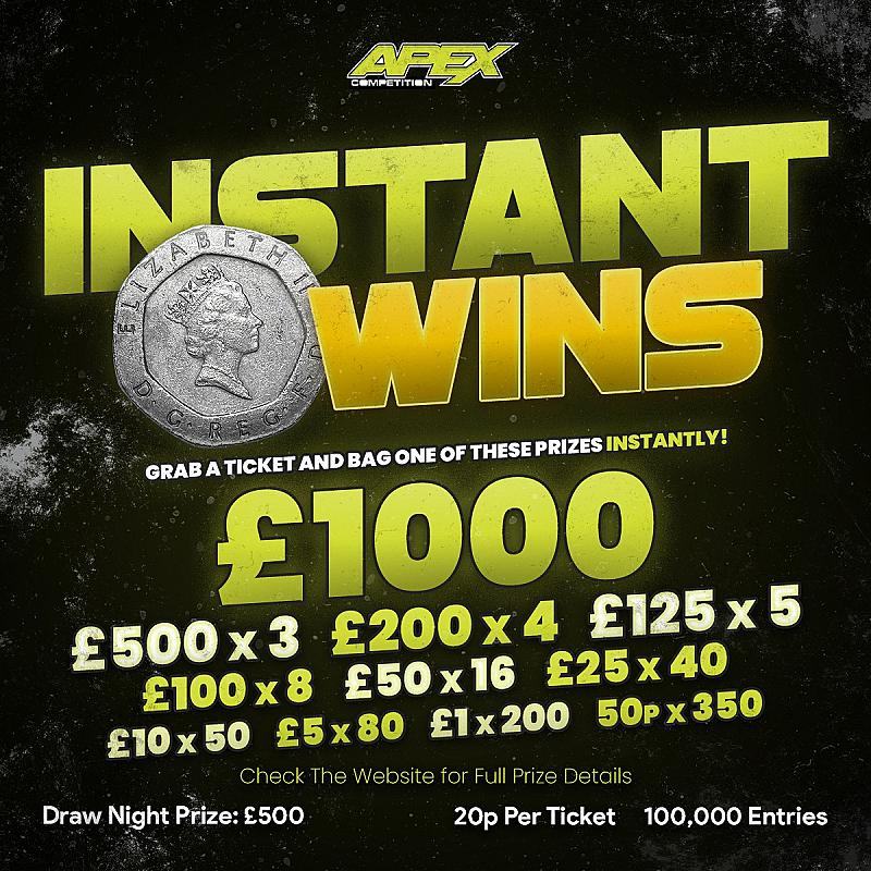 20p INSTAWINS - £500 end prize - 6/9/2026