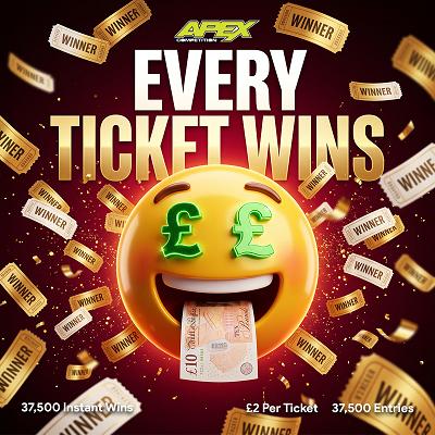 EVERY TICKETS WIN! - 37,500 Instant wins - 18/10/2026