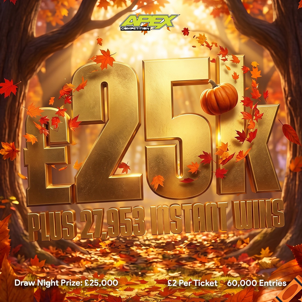 £25,000 + 27,953 INSTANT WINS - 11/10/2026