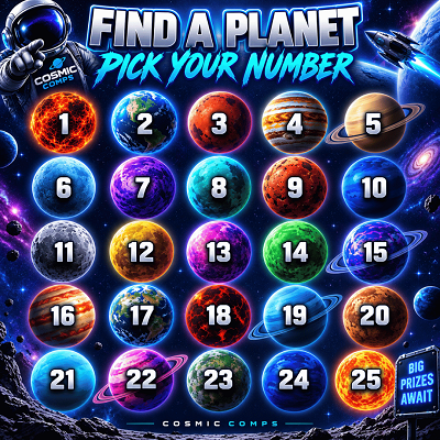 FIND A PLANET - CHOOSE YOUR WIN UP TO £555