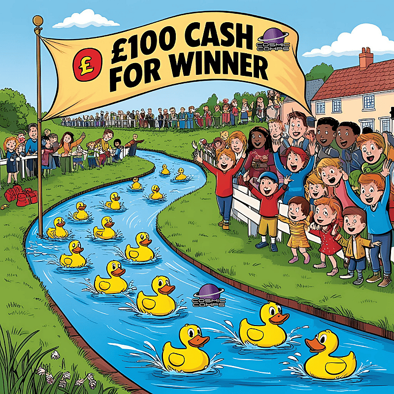 £100 DUCK RACE! FIND YOUR ENTRY INSTANTLY (THURSDAY 31ST)