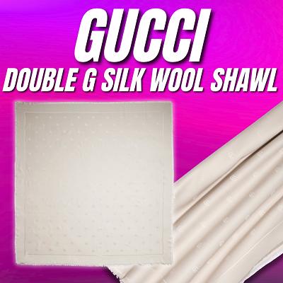 GUCCI DOUBLE G SILK WOOL SHAWL