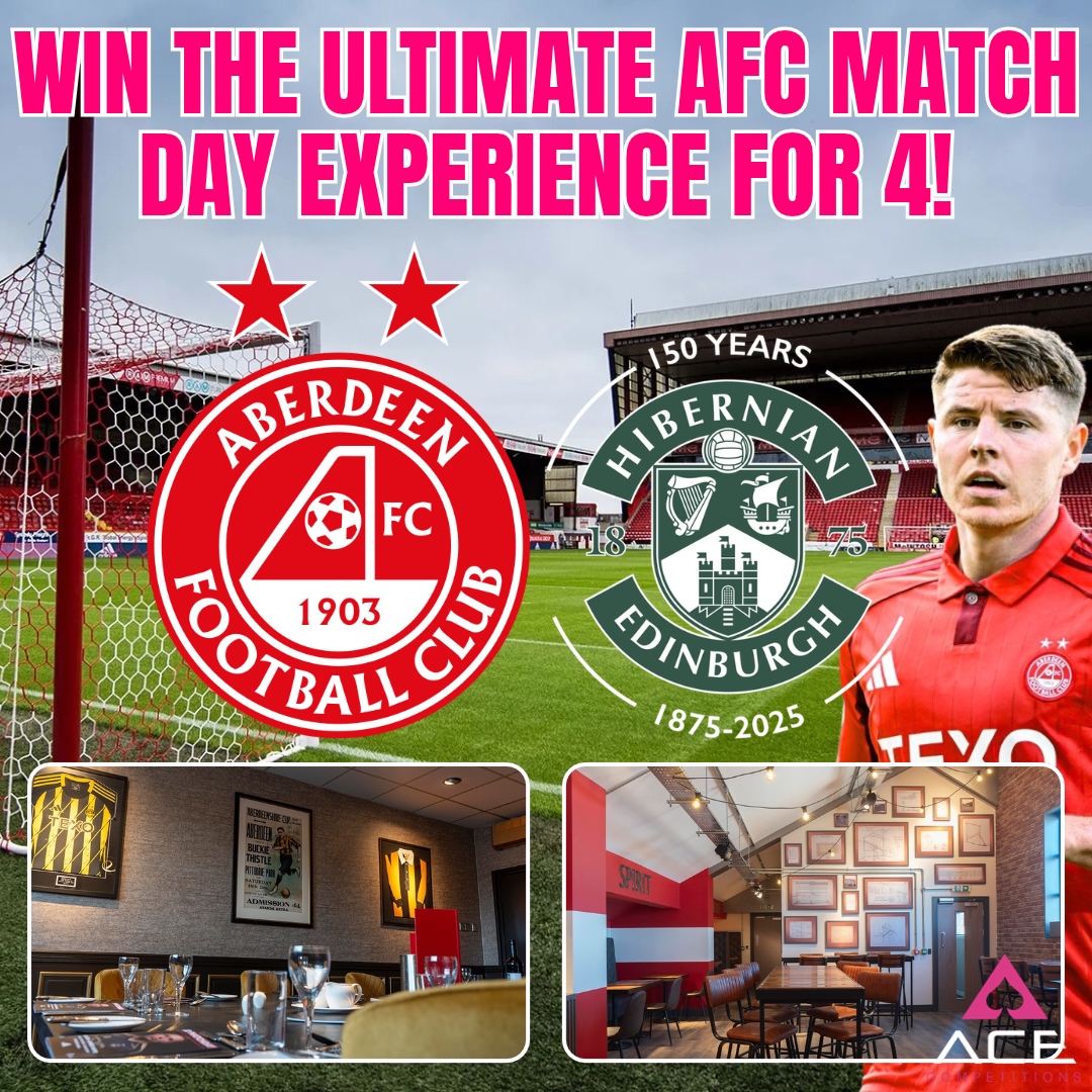 ABERDEEN VS HIBERNIAN- MATCH DAY EXPERIENCE FOR 4