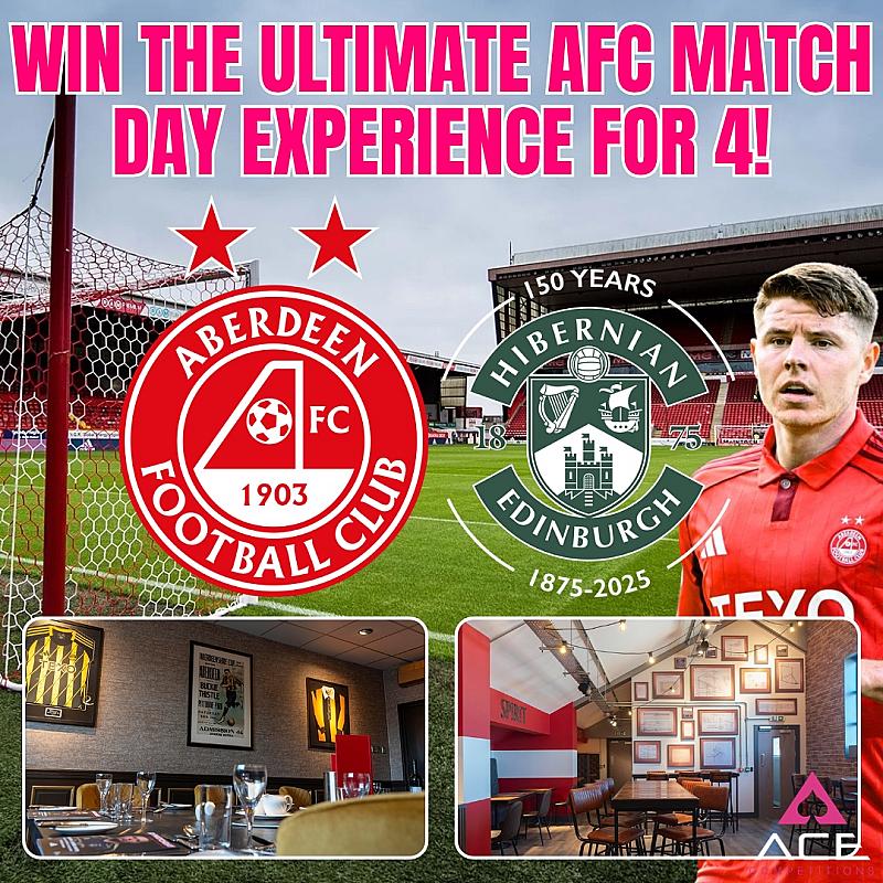 ABERDEEN VS HIBERNIAN- MATCH DAY EXPERIENCE FOR 4