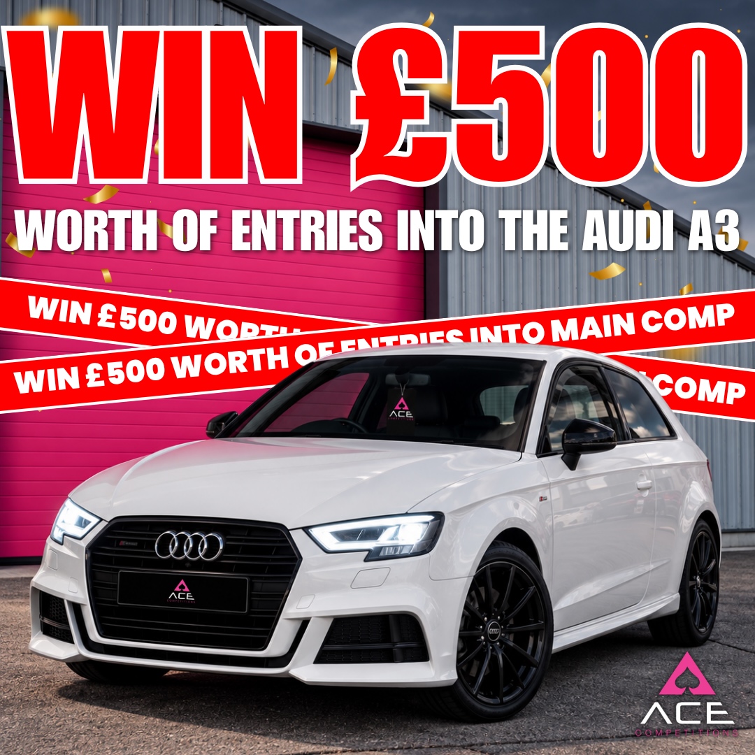 WIN £500 OF ENTRIES INTO THE MAIN DRAW - AUDI A3 BLACK EDITION
