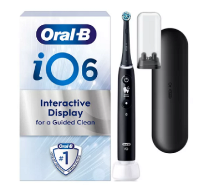 ORAL-B iO 6 Electric Toothbrush with Travel Case - Black Lava (£80 ALT)