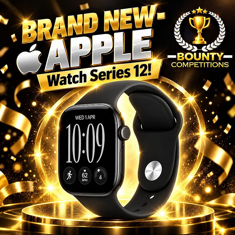 APPLE Watch Series 12 - 42 mm Black Aluminium Case with Black Sport Band, S/M⌚