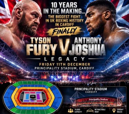 🔴🥊2 TICKETS FOR TYSON FURY VS ANTHONY JOSHUA AND 2 NIGHTS STAY + £500 🥊