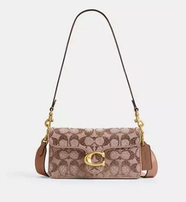 Coach Soft Tabby Shoulder Bag 20 In Crystal Signature Jacquard (£275 alt)