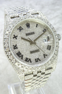 2020 A Rolex Datejust 41 Watch. Stainless steel with an afterset diamond strap, diamond bezel. (£4K alt) 