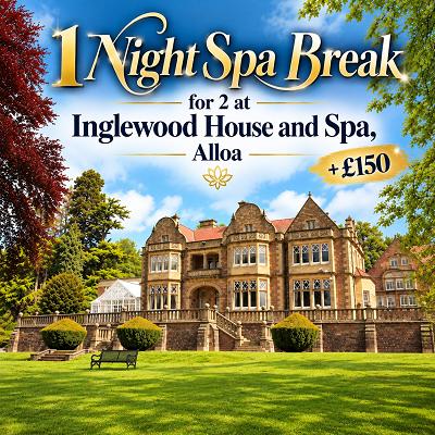 🫧 1 Night Spa Break for 2 at Inglewood House and Spa, Alloa + £150 🫧