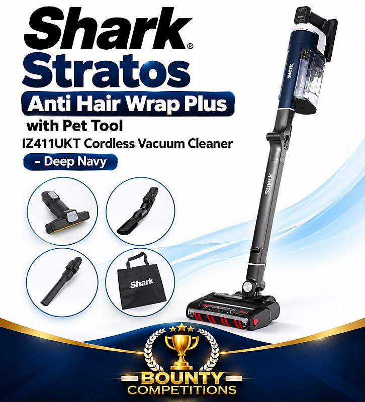 SHARK Stratos Anti Hair Wrap Plus with Pet Tool IZ411UKT Cordless Vacuum Cleaner - Deep Navy💙
