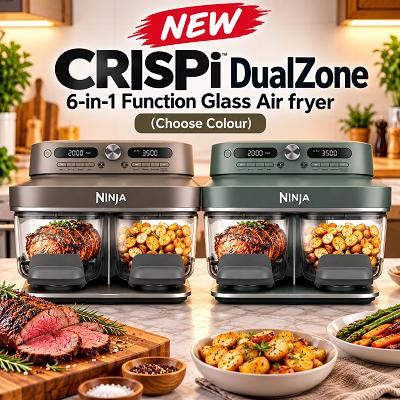 🍗NEW - CRISPi DualZone 6-in-1 Function Glass Air fryer 🍟