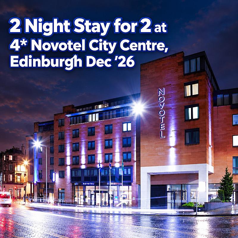 🎄 2 Night Stay for 2 at 4* Novotel City Centre, Edinburgh Dec '26 🎄