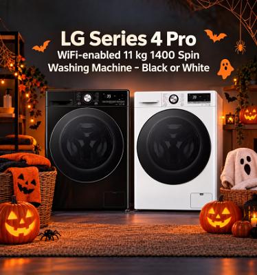 💫 LG Series 4 Pro WiFi-enabled 11 kg 1400 Spin Washing Machine – Black or White 💫
