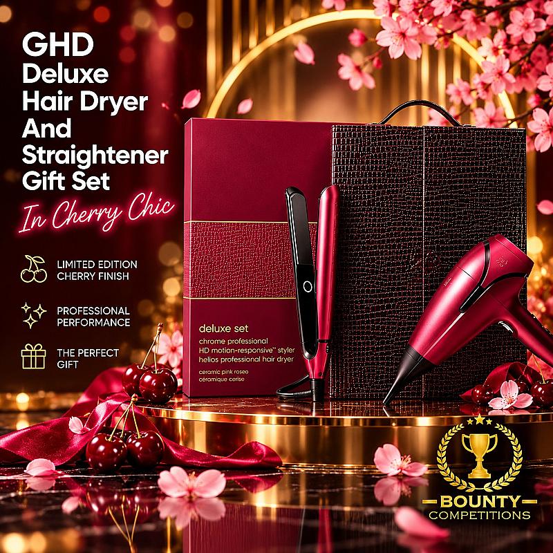 🍒 GHD Deluxe Hair Dryer And Straightener Gift Set In Cherry Chic 🍒