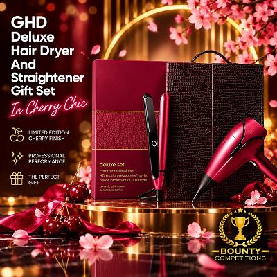 🍒 GHD Deluxe Hair Dryer And Straightener Gift Set In Cherry Chic 🍒