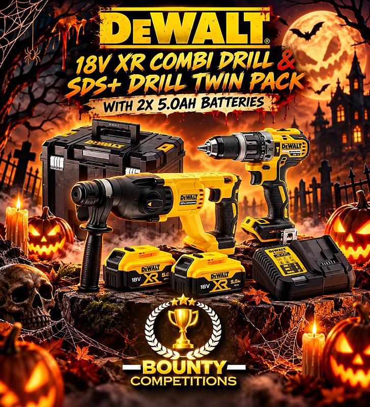 DeWalt 18V XR Combi Drill & SDS+ Drill Twin Pack with 2x 5.0Ah Batteries🔋🔋