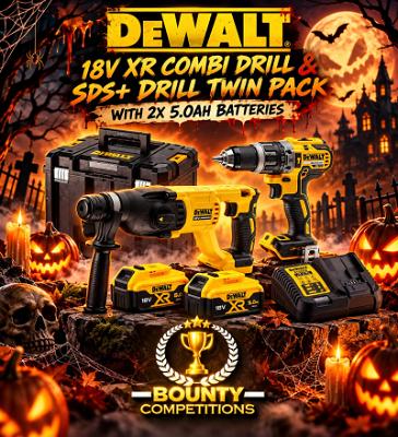 DeWalt 18V XR Combi Drill & SDS+ Drill Twin Pack with 2x 5.0Ah Batteries🔋🔋