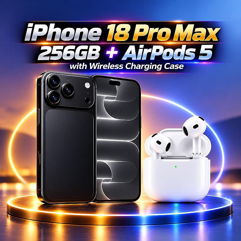 📱 APPLE iPhone 18 Pro Max 256GB + AirPods 5 with Wireless Charging Case 📱
