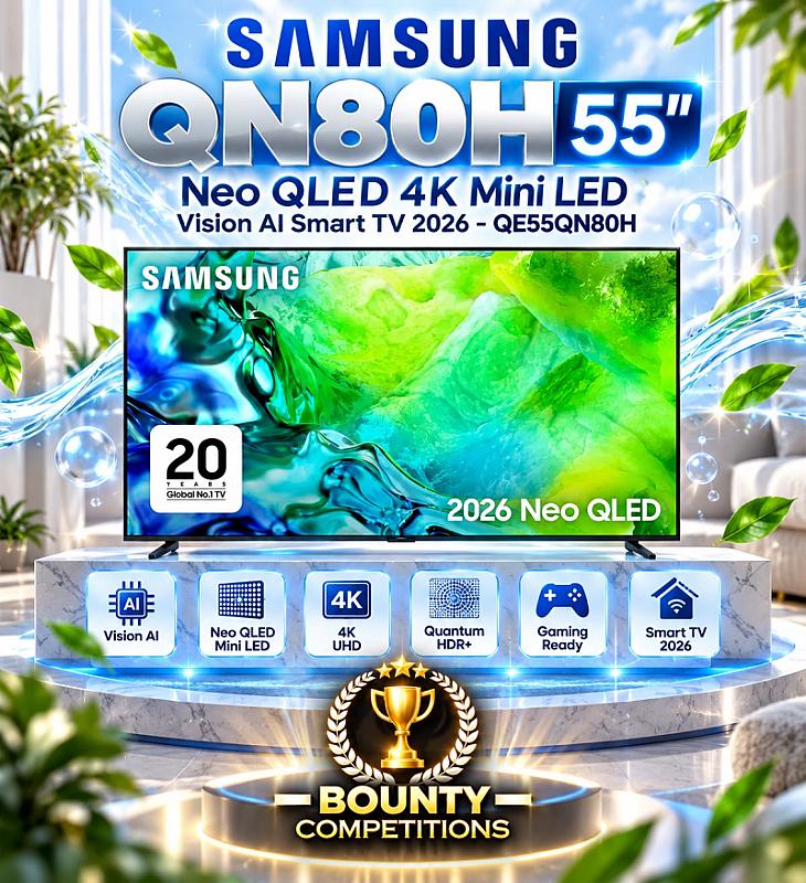 SAMSUNG QN80H 55" Neo QLED 4K Mini LED Vision AI Smart TV 2026 📺