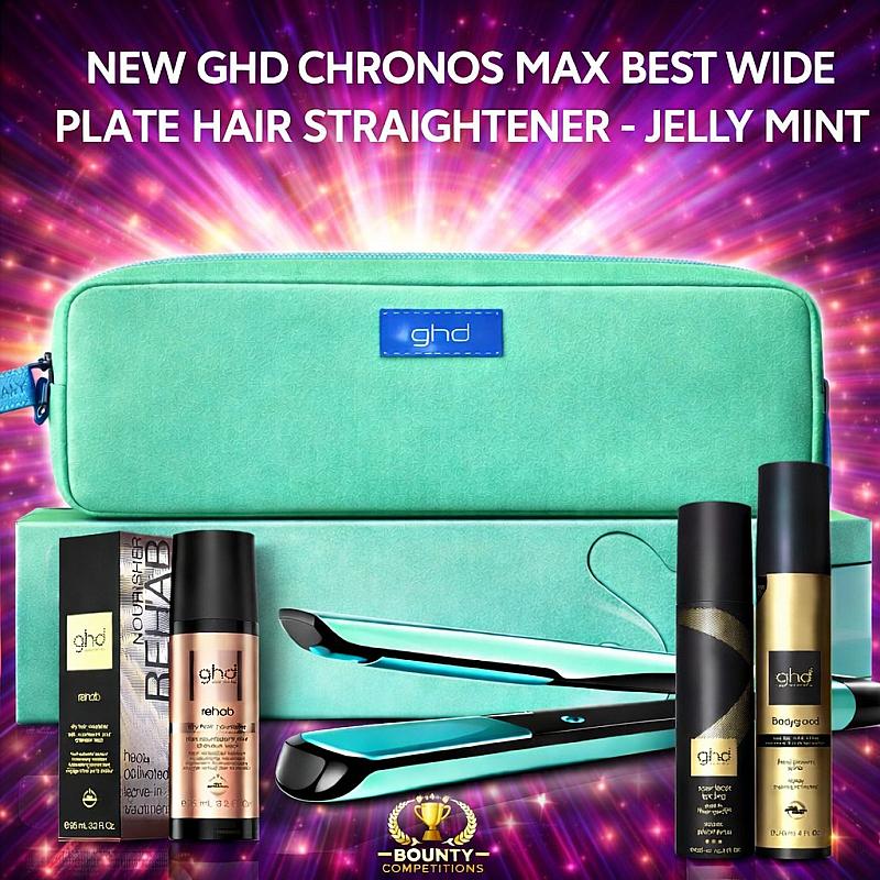 🪼 NEW GHD CHRONOS MAX BEST WIDE PLATE HAIR STRAIGHTENER - JELLY MINT BUNDLE 🪼