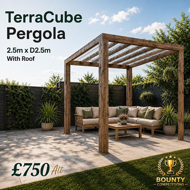 🌞 TerraCube Pergola 2.5m x D2.5m With Roof 🌞