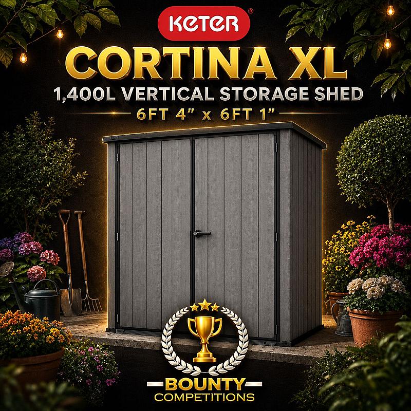 Keter Cortina XL 1,400L Vertical Storage Shed 6ft 4" x 6ft 1" 🌳