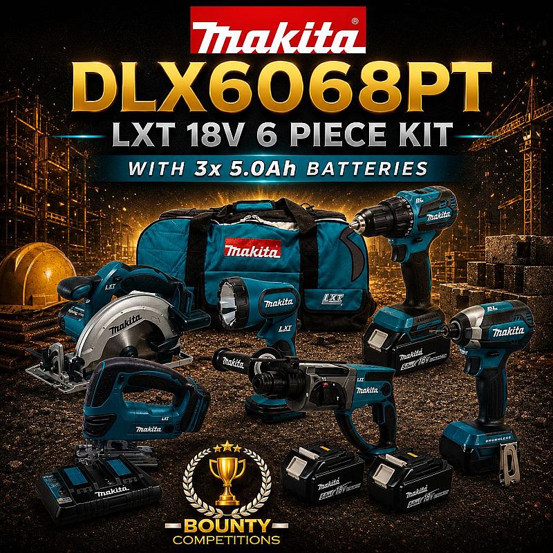 Makita DLX6068PT LXT 18V 6 Piece Kit with 3x 5.0Ah Batteries🔨