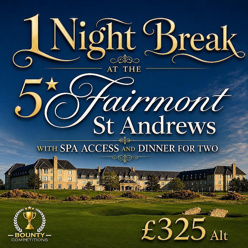 🍴1 Night Break at the 5* Fairmont St Andrews with Spa Access and Dinner for Two 🍴