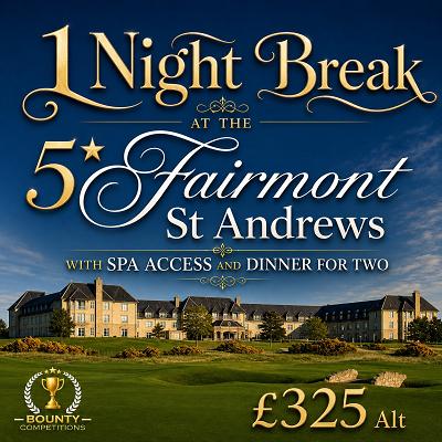 🍴1 Night Break at the 5* Fairmont St Andrews with Spa Access and Dinner for Two 🍴
