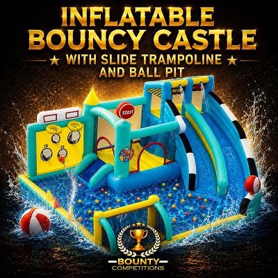 Inflatable Bouncy Castle with Slide Trampoline and Ball Pit🤽🏼‍♀️💦