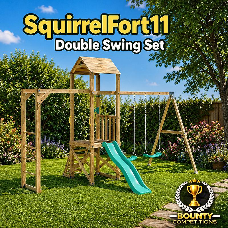 🛝 SquirrelFort 11 Double Swing Set 🛝