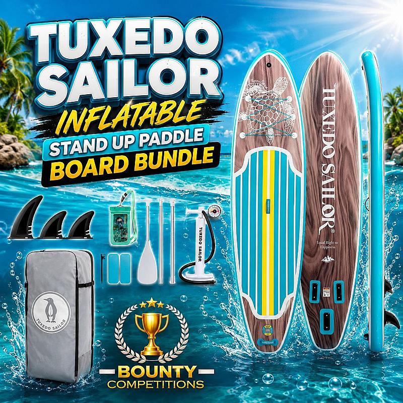 Tuxedo Sailor Inflatable Stand Up Paddle Board Bundle💦