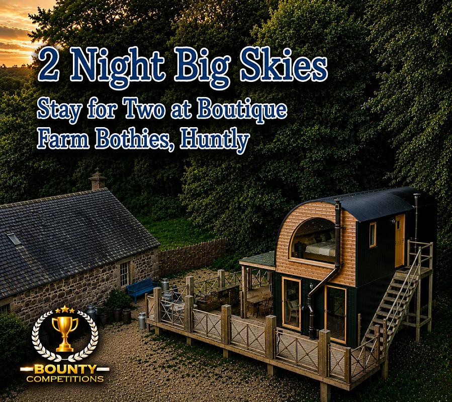 🌃 2 Night Stay for Two at Boutique Farm Bothies, Huntly 🌃
