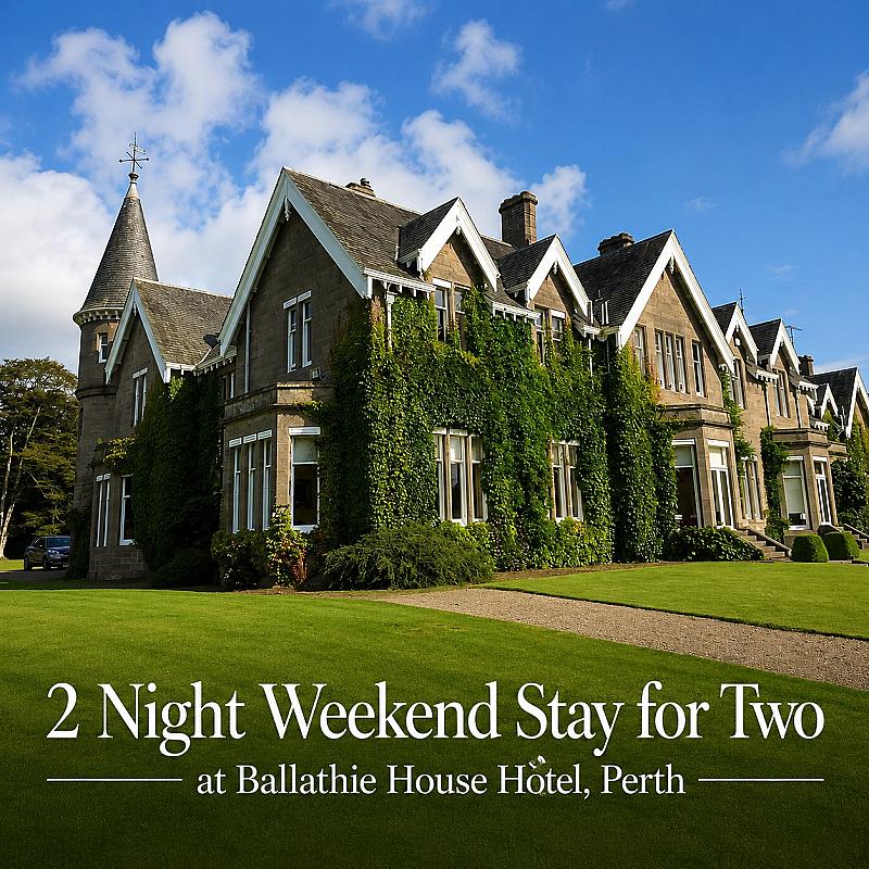 🛏️ 2 Night Weekend Stay for Two at Ballathie House Hotel, Perthshire 🛏️