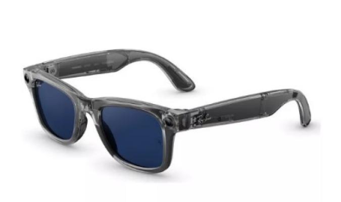 RAY-BAN META Wayfarer (Gen 2) Glasses - Shiny Transparent Grey with Clear to Sapphire Transitions Lenses (£380 alt)