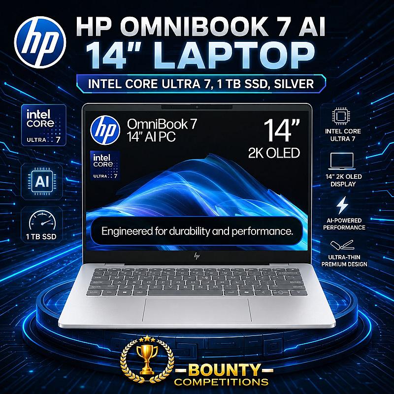 HP OmniBook 7 AI 14" Laptop - Intel Core Ultra 7, 1 TB SSD, Silver🙏🏼