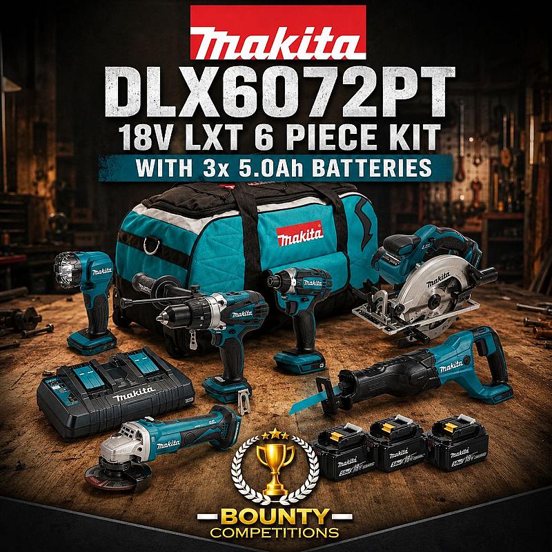 Makita DLX6072PT 18V LXT 6 Piece Kit with 3x 5.0Ah Batteries⚙️
