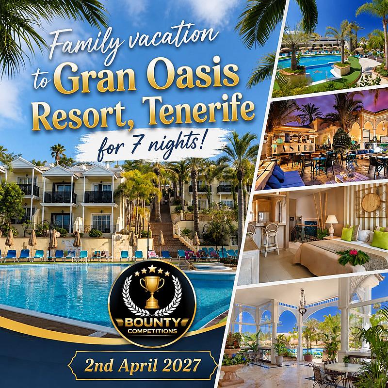 🏝️ Family Vacation for 4 to Gran Oasis Resort Tenerife April 2027 