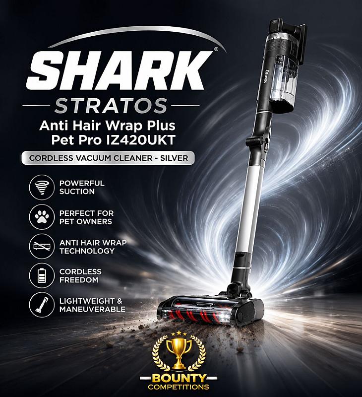 SHARK Stratos Anti Hair Wrap Plus Pet Pro IZ420UKT Cordless Vacuum Cleaner - Silver🩶
