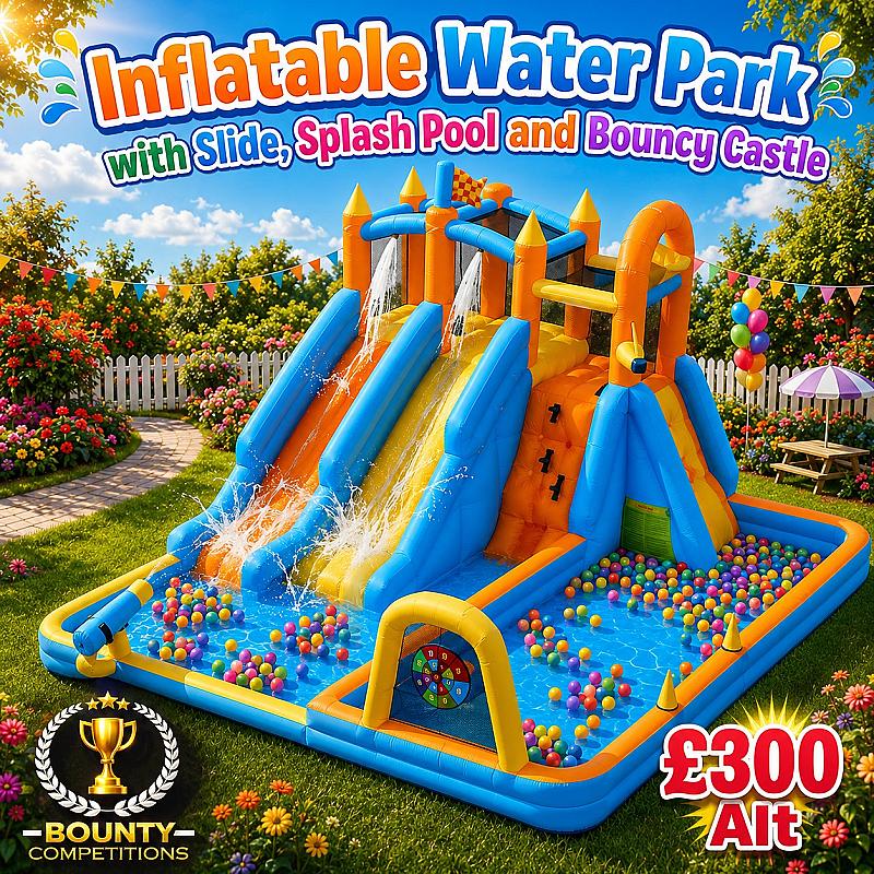 🏰 Inflatable Water Park with Slide, Splash Pool and Bouncy Castle 🏰