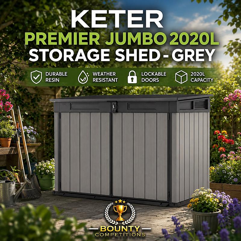 Keter Premier Jumbo 2020L Storage Shed - Grey🦗