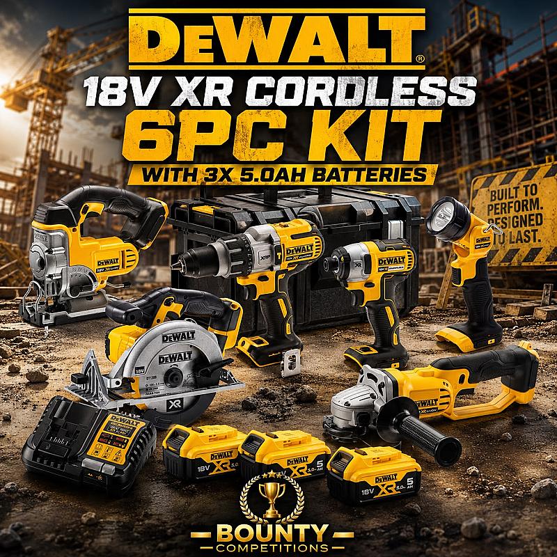 DeWalt 18V XR Cordless 6pc Kit with 3x 5.0Ah Batteries🔨