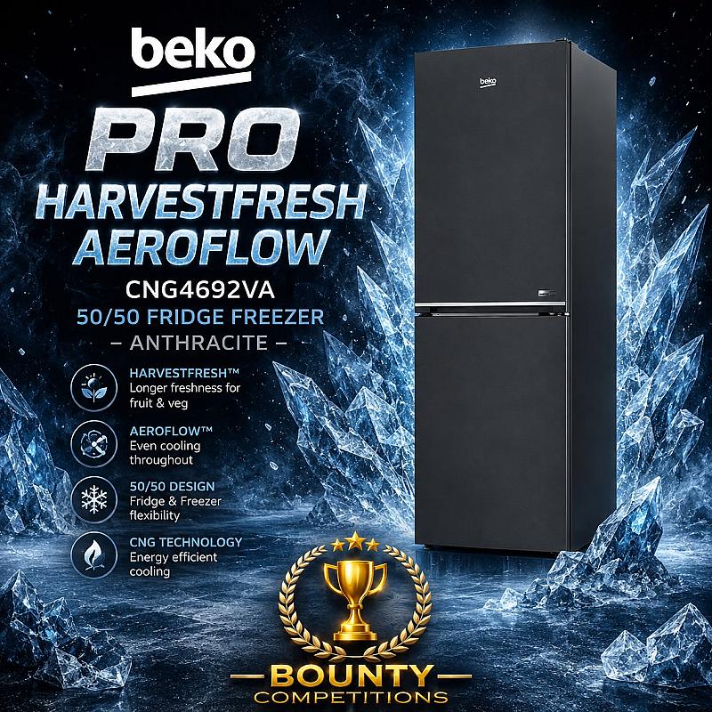 BEKO Pro HarvestFresh AeroFlow CNG4692VA 50/50 Fridge Freezer - Anthracite🥶🩶
