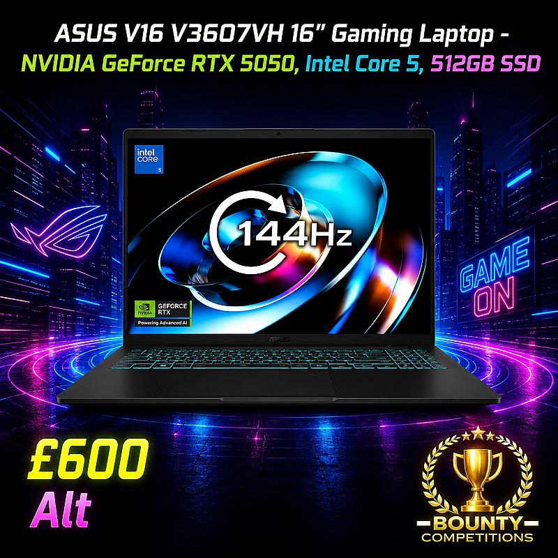 💻 ASUS V16 V3607VH 16" Gaming Laptop - NVIDIA GeForce RTX 5050, Intel Core 5, 512GB SSD 💻